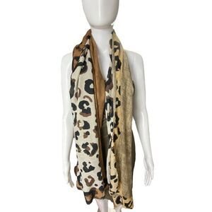 Fadivo New York Scarf Women Brown 70in L x 34in W Leopard Print NWT!!! AS0285